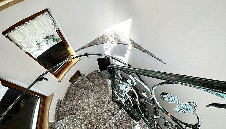 Wendeltreppe zur Terrasse